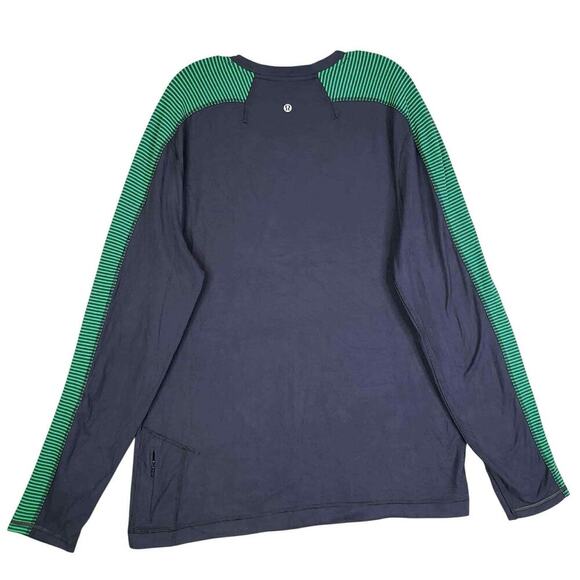 Lululemon Mens M Medium? Velocity Long Sleeve Stretch Athletic Stripe Shirt - Picture 3 of 8